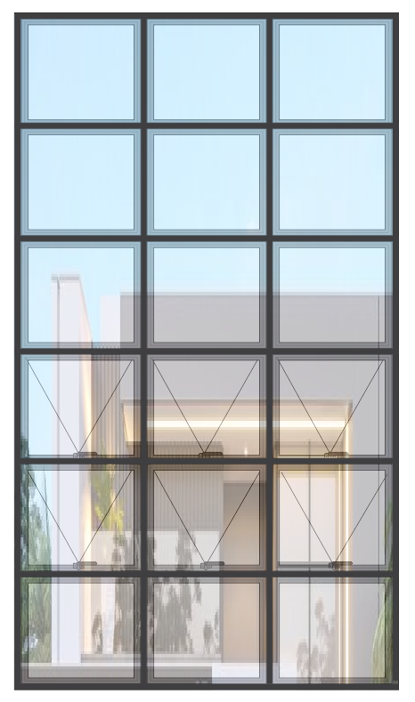 FACHADA 18 MÓDULOS - 6 MAXIM-ARES E 12 FIXOS