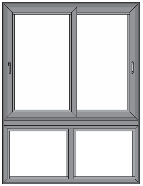 JANELA DE CORRER 2 FOLHAS COM PEITORIL