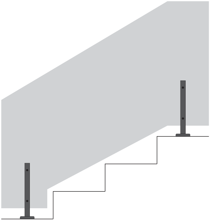 GUARDA CORPO DE ESCADA NA TORRE DE INOX 40 CM