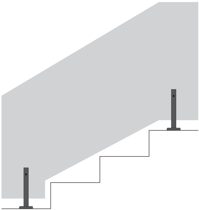 GUARDA CORPO DE ESCADA NA TORRE DE INOX 30CM