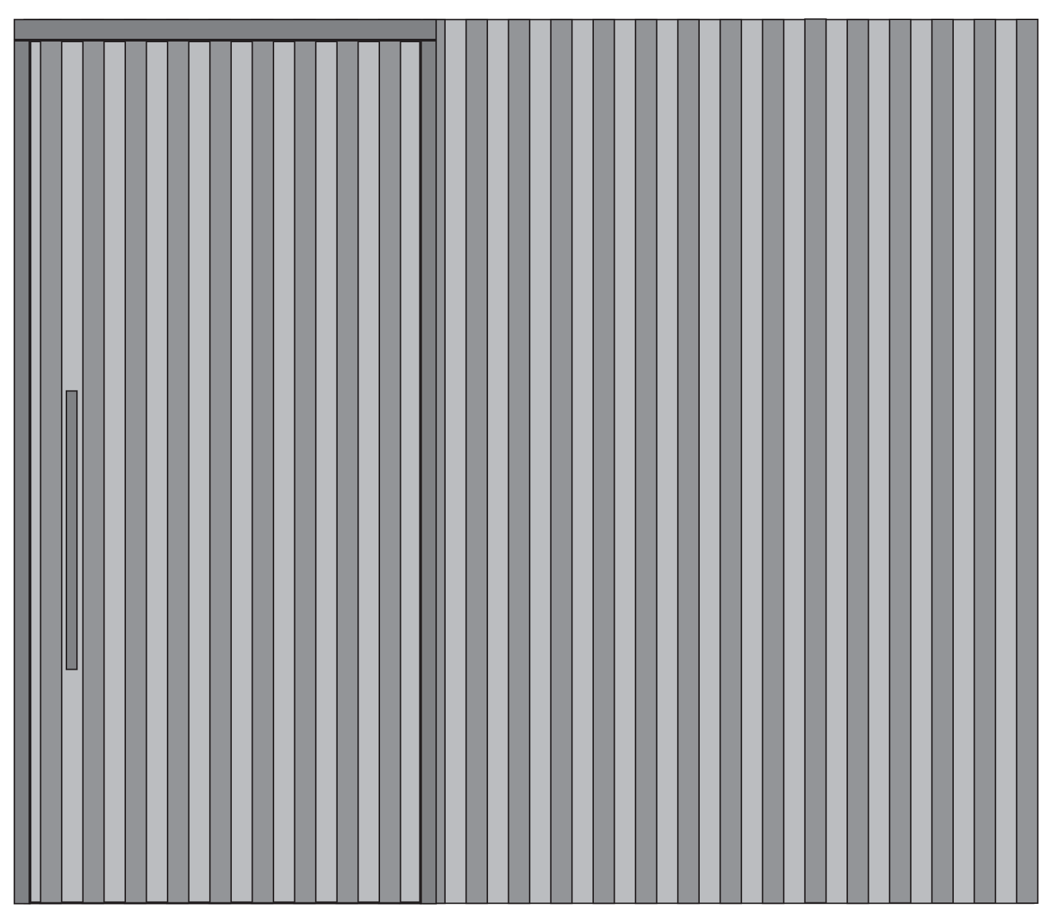 PORTA DE GIRO COM PAINEL RIPADO