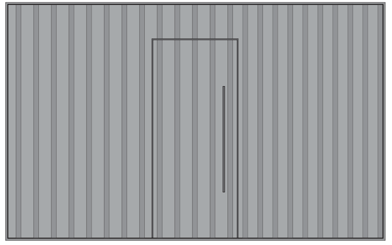 PORTA PIVOTANTE COM PAINEL RIPADO