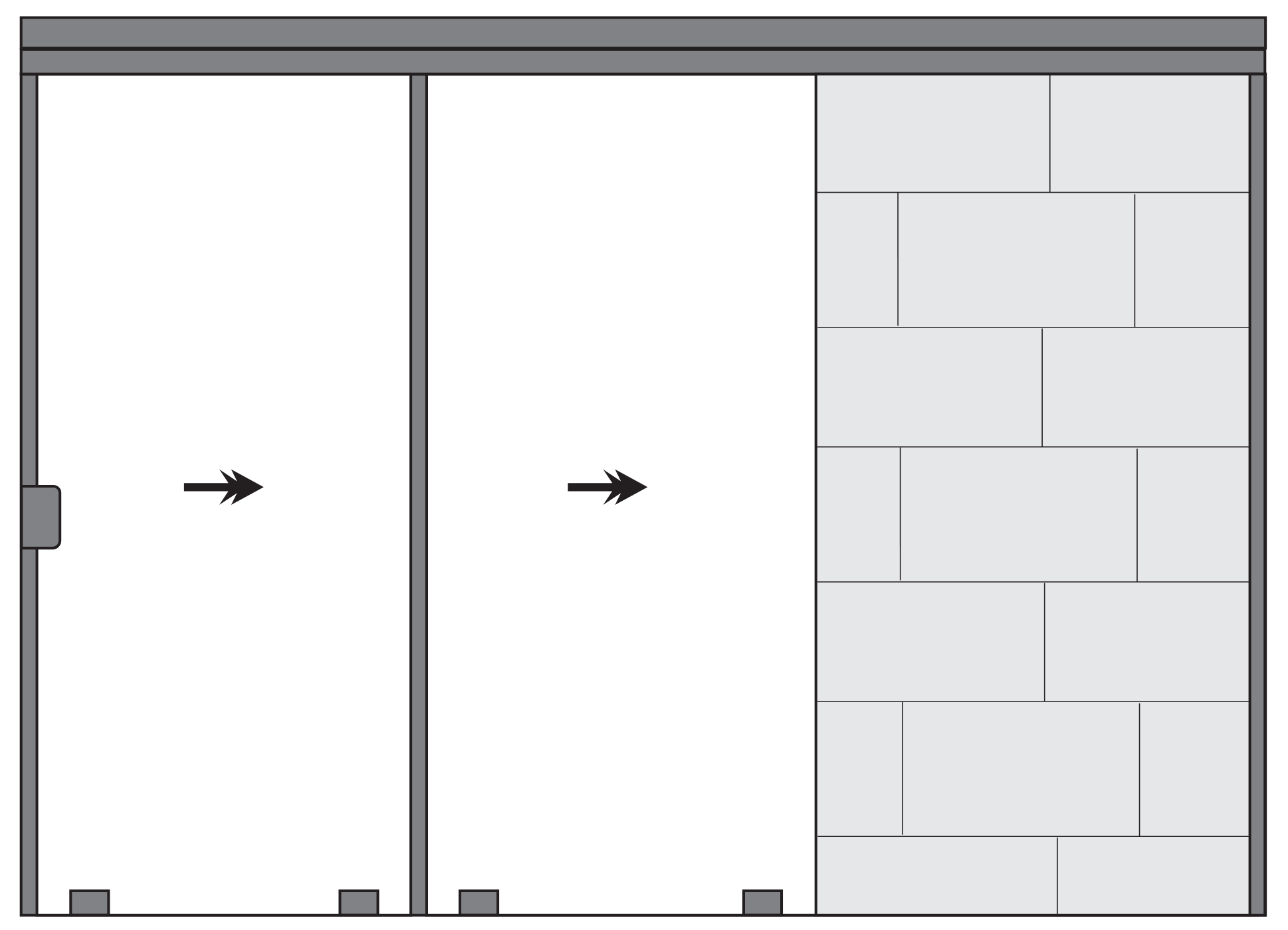 PORTA DE CORRER 2 FOLHAS POR FORA DO VÃO