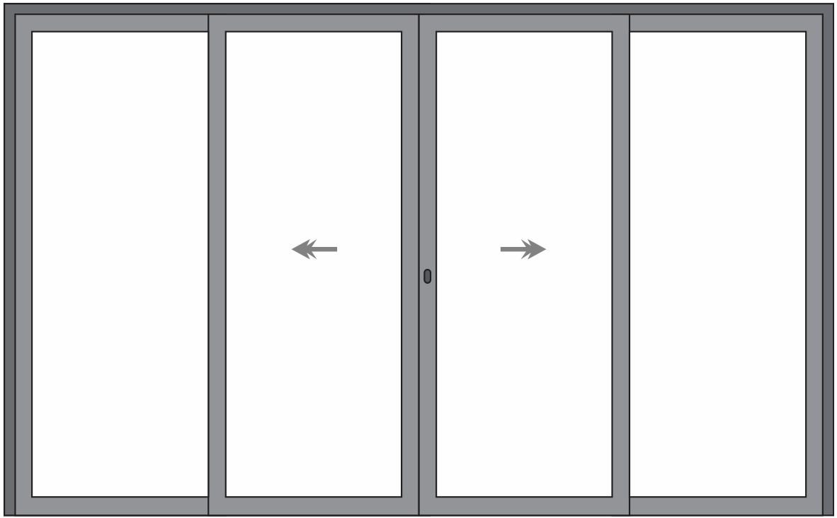 PORTA 4 FOLHAS DE VIDRO