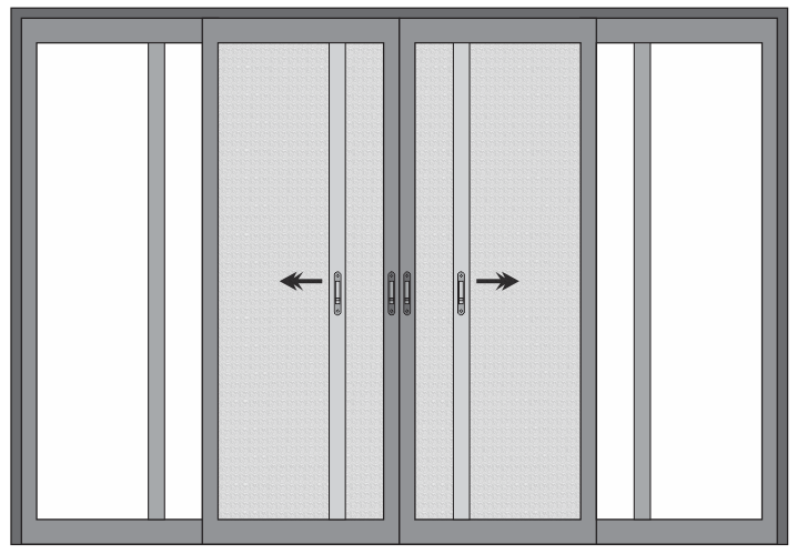 PORTA 6 FOLHAS DE VIDRO E TELA