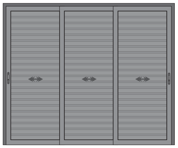 PORTA 3 FOLHAS DE VENEZIANA TODAS MÓVEIS