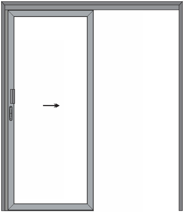 PORTA DE GIRO 2 FOLHAS DE VIDRO