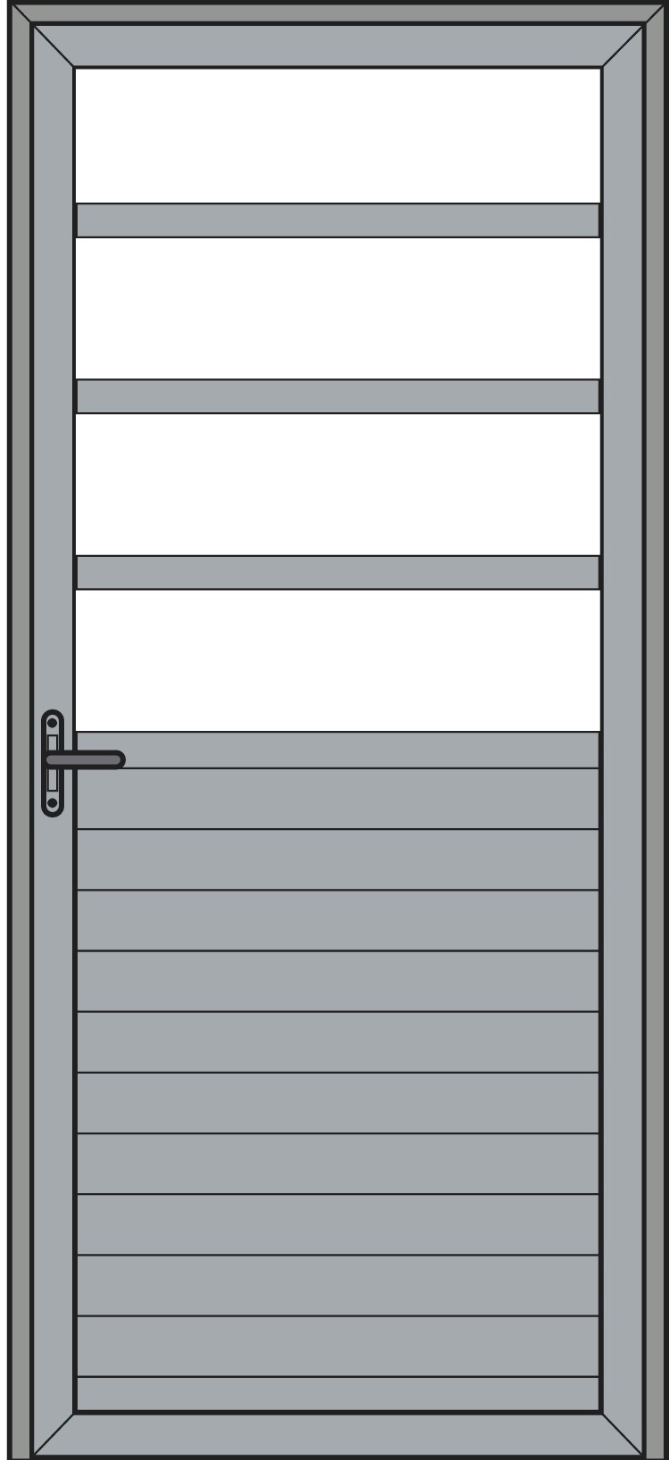 PORTA DE GIRO VENEZIANA E VIDRO